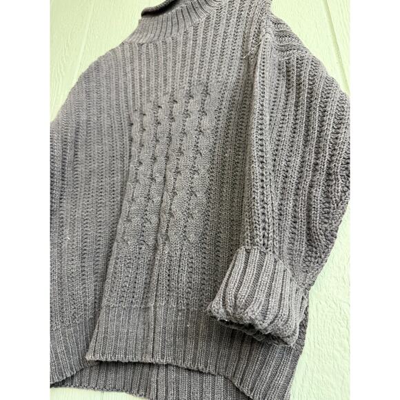 Vintage Autograph Clothing Chunky Knit Mock Neck Sweater Gray Cable Knit Small - Picture 5 of 7